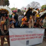 Mulheres indígenas mobilizadas contra a tese do Marco Temporal