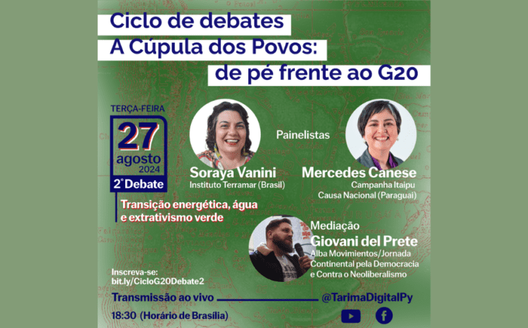 Leia mais sobre o artigo Inscreva-se! Transição energética, água e extrativismo pautam 2º debate de ciclo sobre o G20