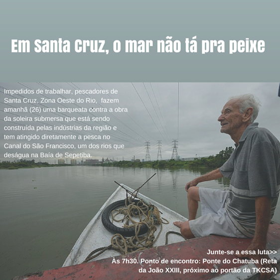 Read more about the article Pescadores fazem “barqueata” contra soleira submersa na Zona Oeste do Rio