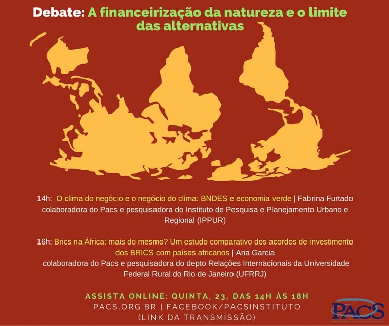 Read more about the article Assista online: Pacs promove debate sobre financeirização da natureza e Brics no Rio de Janeiro