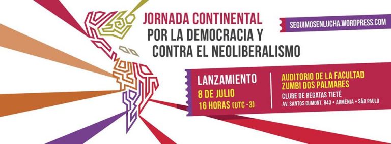 Read more about the article Jornada Continental pela democracia e contra neoliberalismo será lançada no FSMM, em São Paulo, Brasil