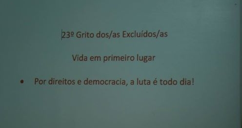 Read more about the article “Por direitos e democracia, a luta é todo dia” é o lema do 23º Grito dos/as Excluídos/as